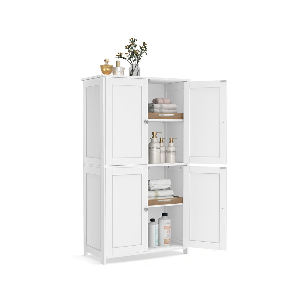 Floor Storage Cabinet with Adjustable Shelves and Doors
