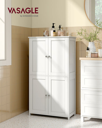 Floor Storage Cabinet with Adjustable Shelves and Doors
