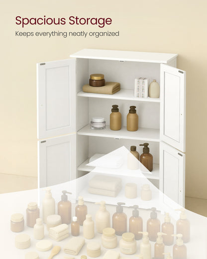 Floor Storage Cabinet with Adjustable Shelves and Doors