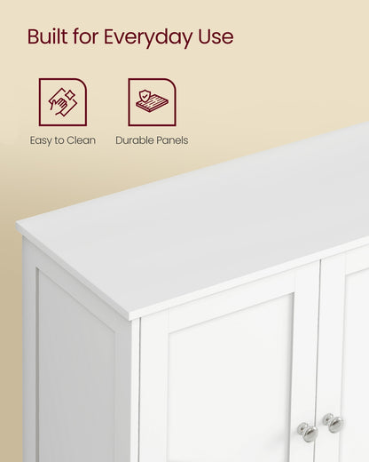 Floor Storage Cabinet with Adjustable Shelves and Doors