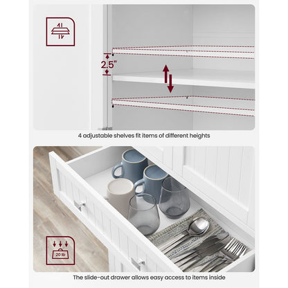 71.7-Inch High Freestanding Tall Cupboard Storage Cabinet