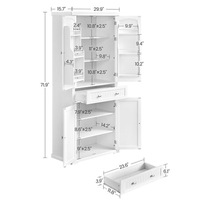 71.7-Inch High Freestanding Tall Cupboard Storage Cabinet
