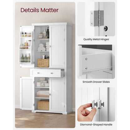 71.7-Inch High Freestanding Tall Cupboard Storage Cabinet