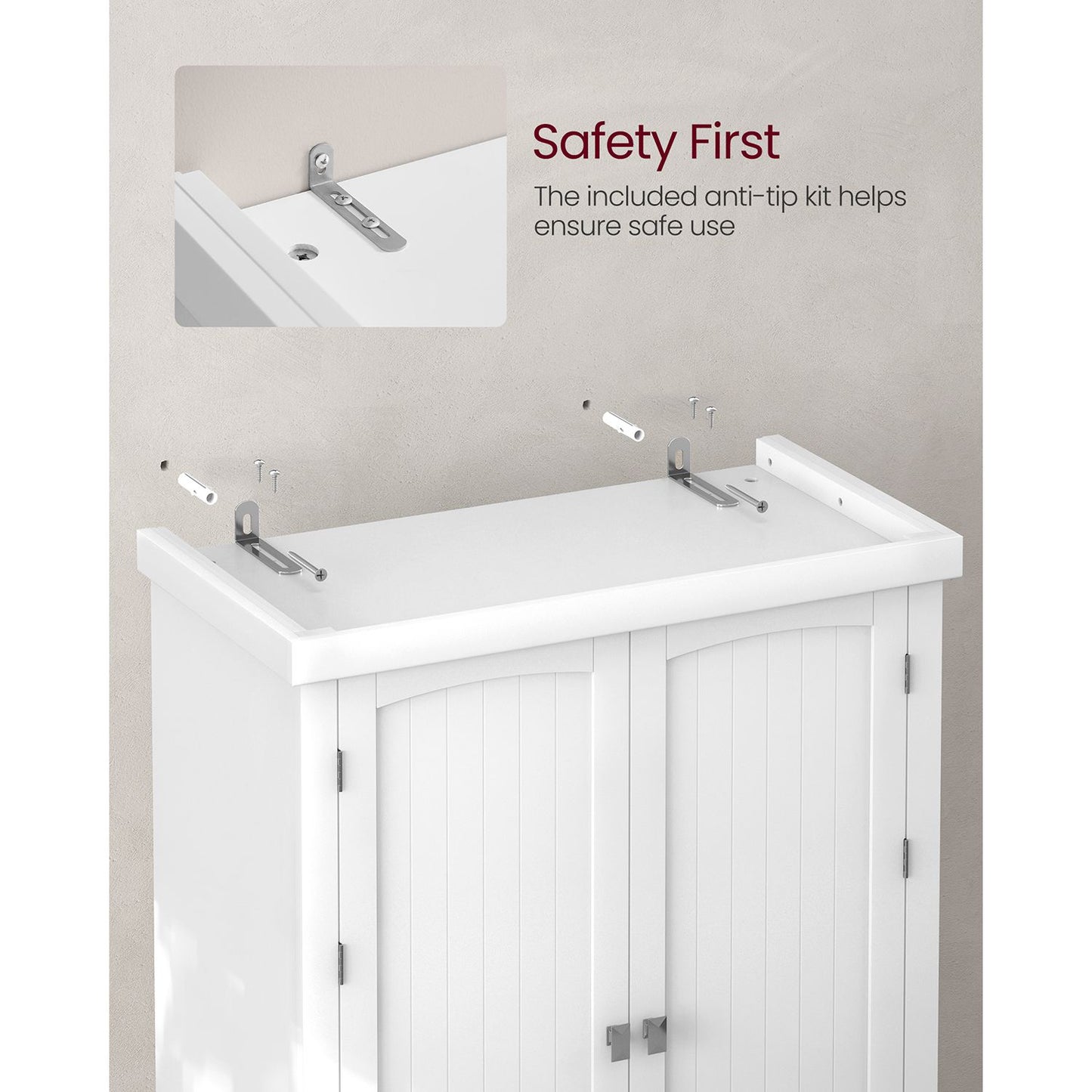 71.7-Inch High Freestanding Tall Cupboard Storage Cabinet
