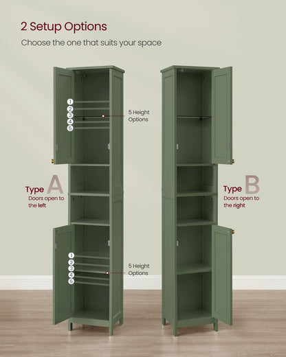 Tall Bathroom Cabinet with Lights - HWLEXTRA 