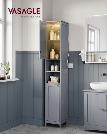 Tall Bathroom Cabinet with Lights - HWLEXTRA 