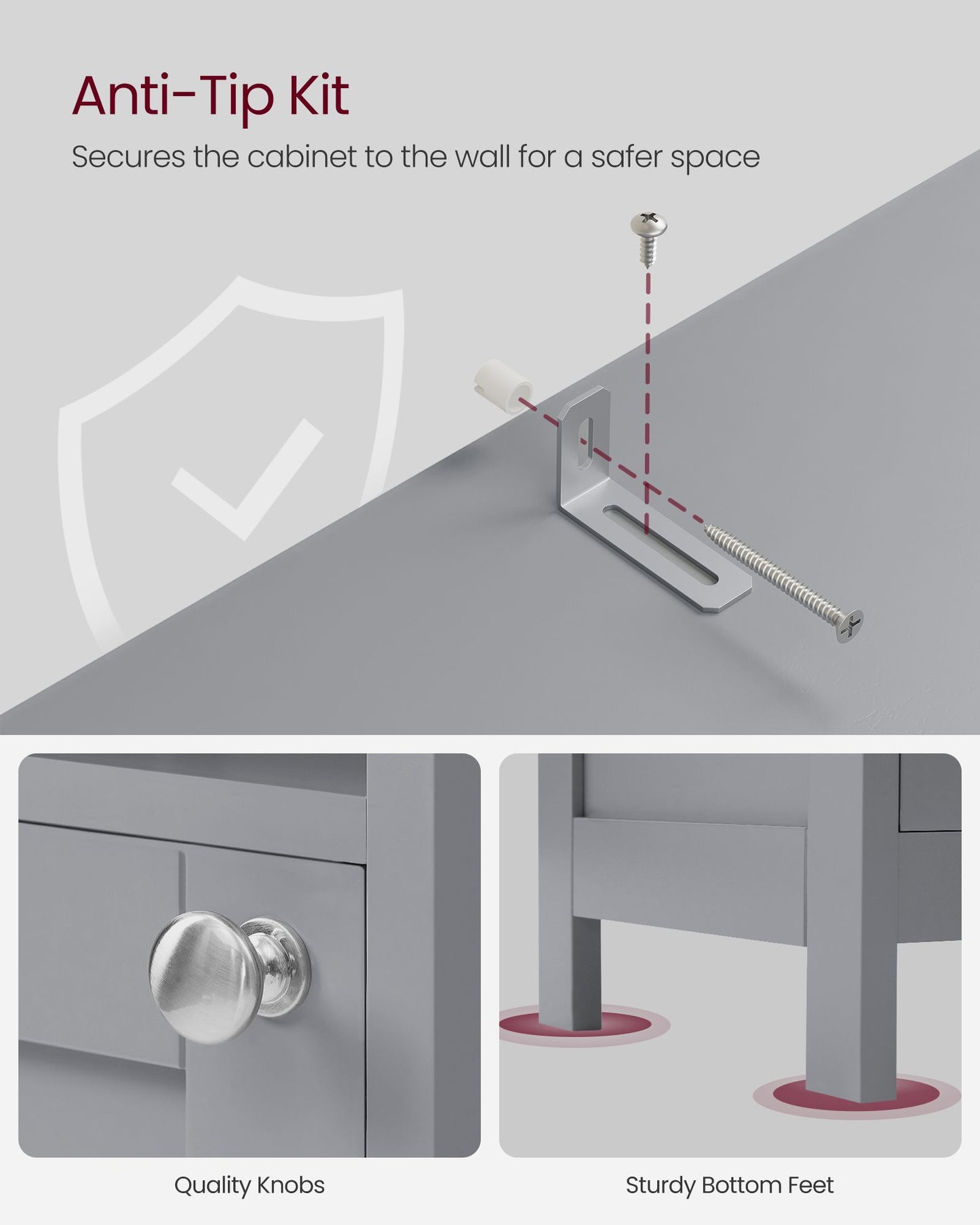 Tall Bathroom Cabinet with Lights - HWLEXTRA 