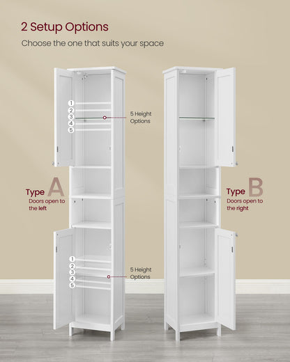 Tall Bathroom Cabinet with Lights - HWLEXTRA 