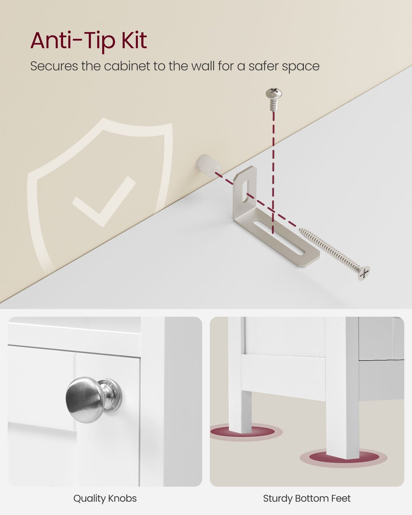 Tall Bathroom Cabinet with Lights - HWLEXTRA 