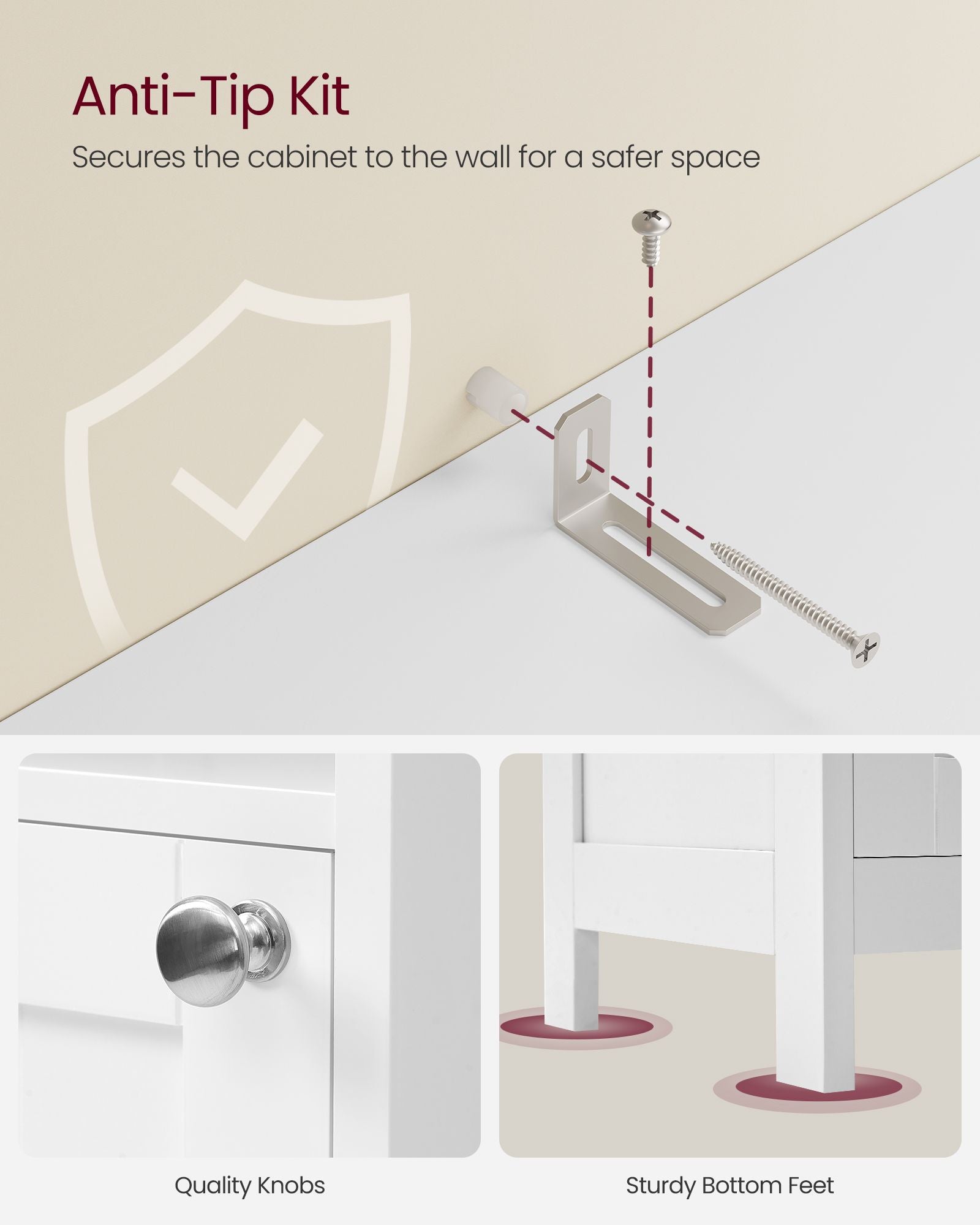 Tall Bathroom Cabinet with Lights - HWLEXTRA 