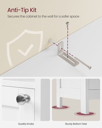 Tall Bathroom Cabinet with Lights - HWLEXTRA 