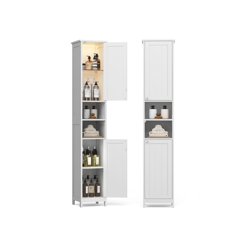 Tall Bathroom Cabinet with Lights - HWLEXTRA 