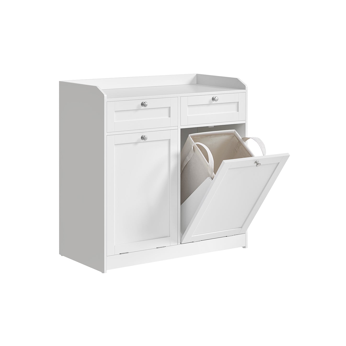 Bathroom Cabinet with Laundry Baskets Cloud White - image 1