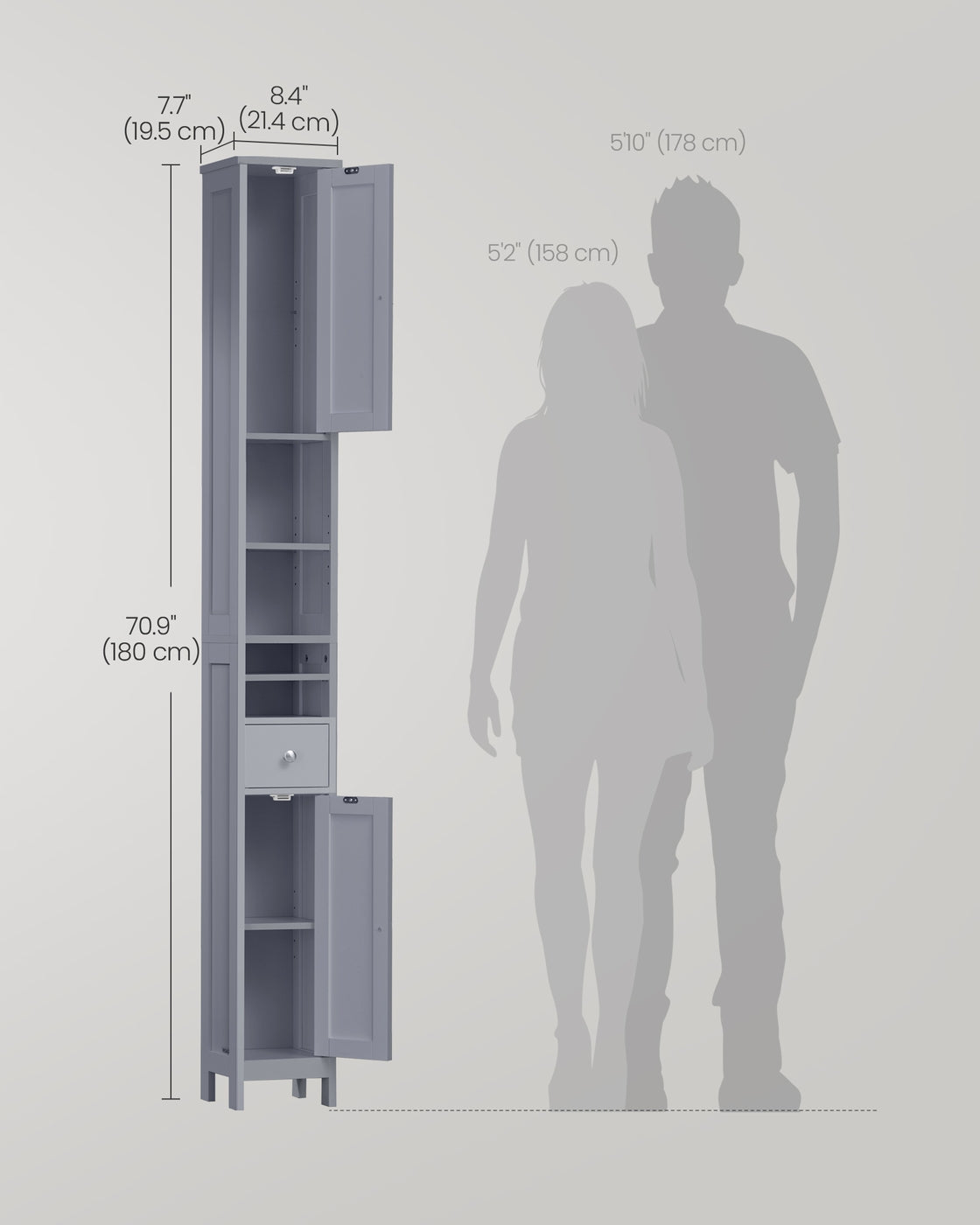 Tall Bathroom Cabinet with Lights - image 18