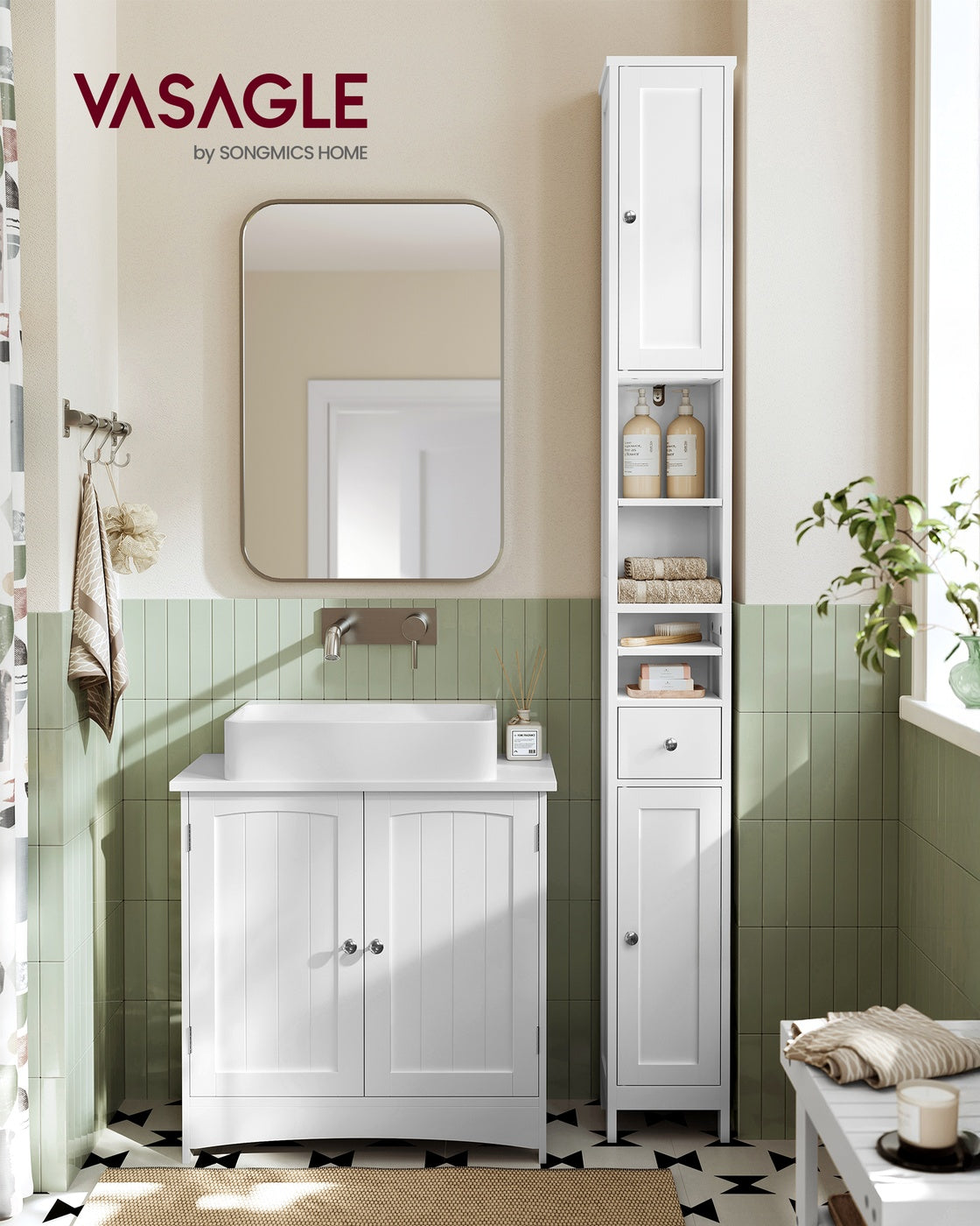 Tall Bathroom Cabinet with Lights - image 21
