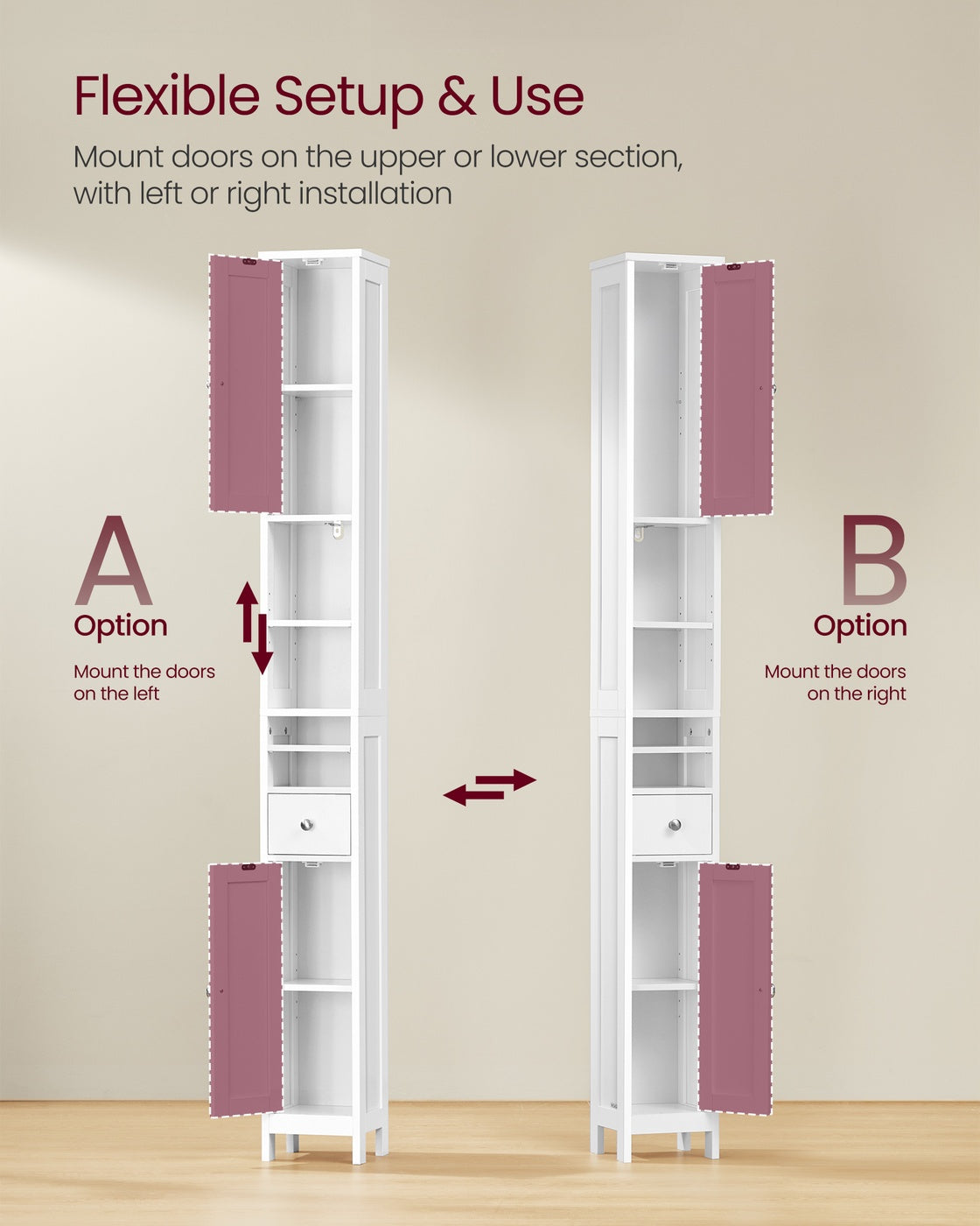 Tall Bathroom Cabinet with Lights - image 24