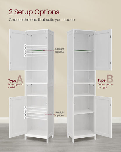 Tall Bathroom Cabinet with Lights - HWLEXTRA 