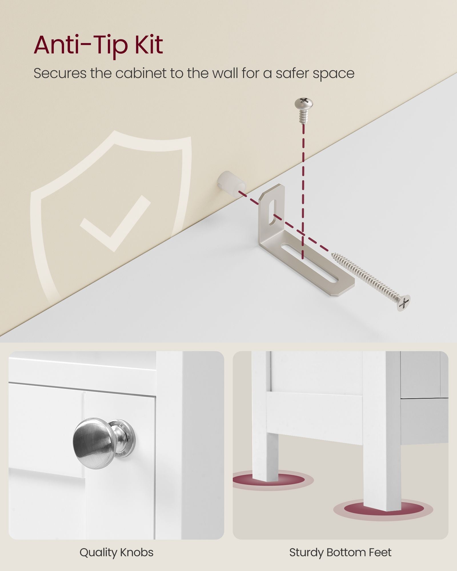 Tall Bathroom Cabinet with Lights - HWLEXTRA 