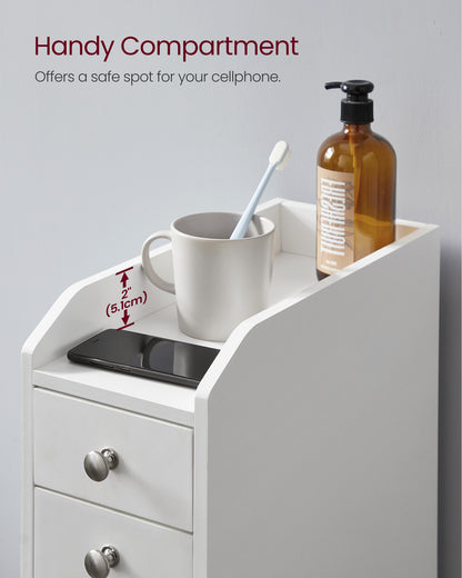 Slim Storage Cabinet, Narrow Storage Organizer with Slide Out Drawers - HWLEXTRA 