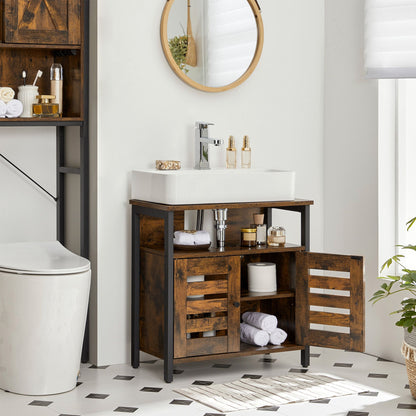 Industrial Brown Under Sink Cabinet for Bathroom - image 3