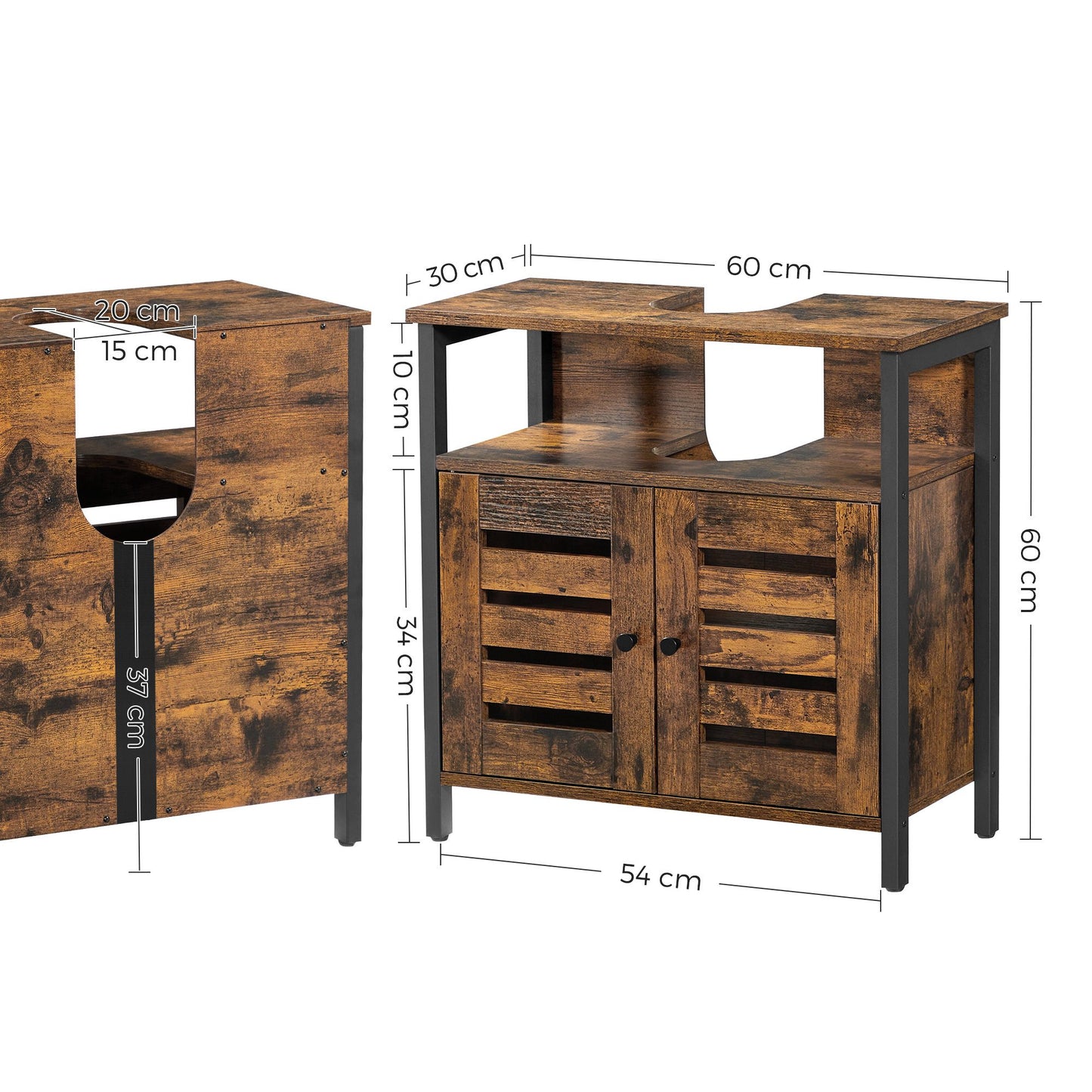 Industrial Brown Under Sink Cabinet for Bathroom - image 7