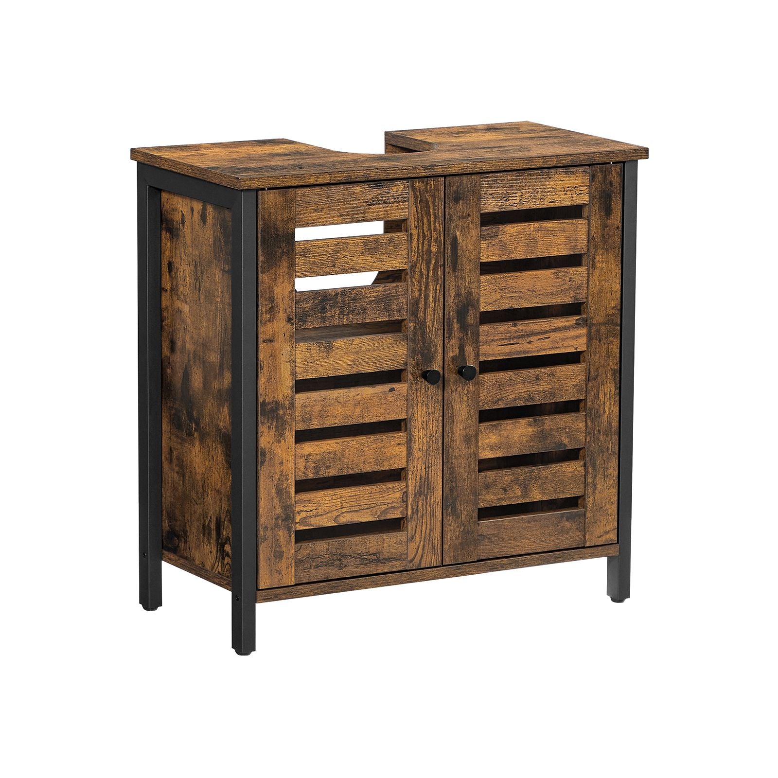 Industrial Brown Under Sink Cabinet with Adjustable Shelf - image 1