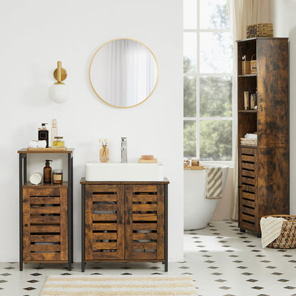 Industrial Brown Under Sink Cabinet with Adjustable Shelf - image 2