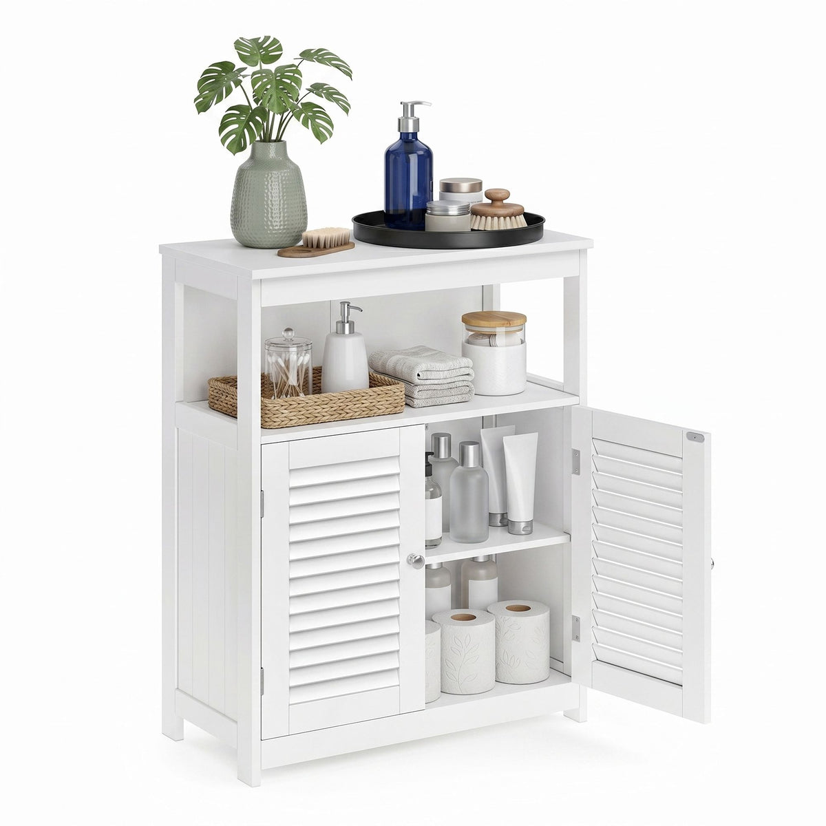 Bathroom Floor Cabinet Freestanding Storage Organiser Rack, Kitchen Cupboard