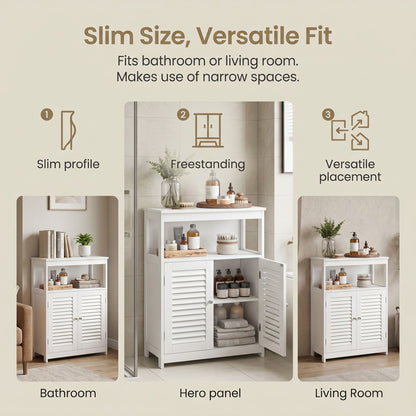 Bathroom Floor Cabinet Freestanding Storage Organiser Rack, Kitchen Cupboard