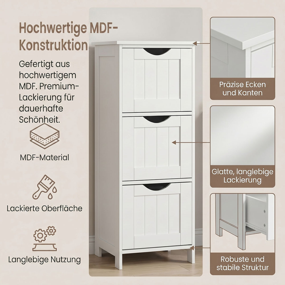 Toilet Paper Holder with Storage Cabinet, Small Bathroom Storage Unit