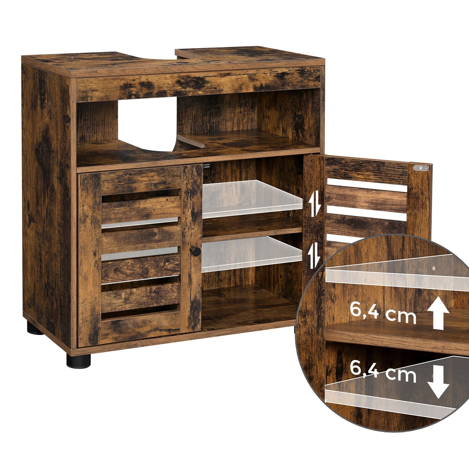 Under Sink Cabinet Rustic Brown without Pedestals - image 6