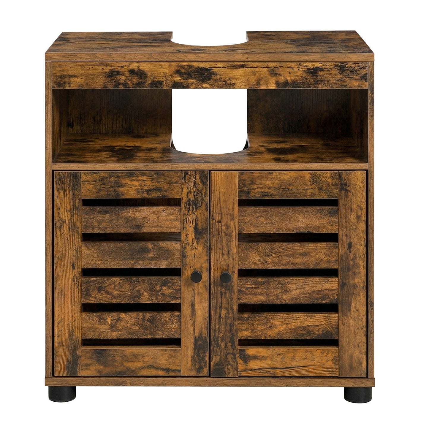 Under Sink Bathroom Storage Cabinet, 2-Door Bathroom Vanity Unit with Adjustable Shelf, Space-Saving - image 1