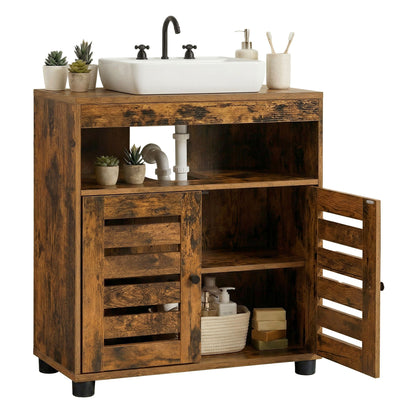 Under Sink Bathroom Storage Cabinet, 2-Door Bathroom Vanity Unit with Adjustable Shelf, Space-Saving - image 2