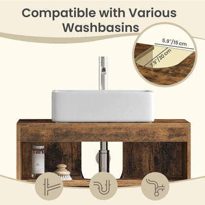 Under Sink Bathroom Storage Cabinet, 2-Door Bathroom Vanity Unit with Adjustable Shelf, Space-Saving - image 6