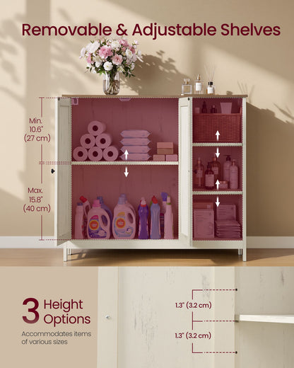 Bathroom Storage Cabinet, 2 Doors and Adjustable Shelves, 35.4" W Bathroom Floor Cabinet, Living Room - image 3