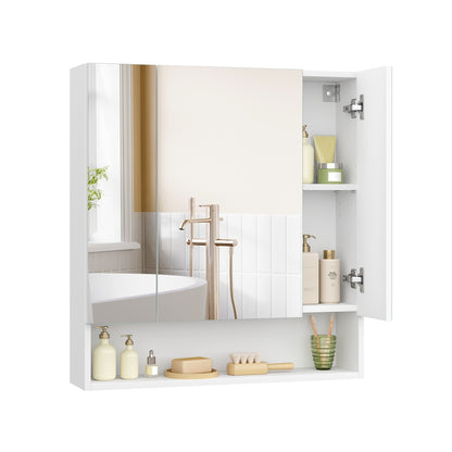 70 cm Wide Bathroom Mirror Cabinet with Shelves Cloud White - image 2