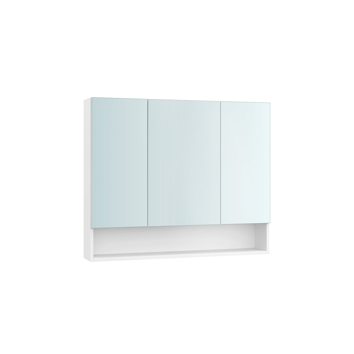 90 cm Wide Bathroom Mirror Cabinet with Shelves Cloud White - image 1
