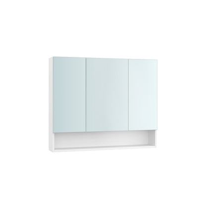 90 cm Wide Bathroom Mirror Cabinet with Shelves Cloud White - image 1