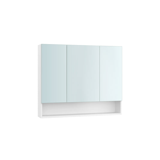 90 cm Wide Bathroom Mirror Cabinet with Shelves Cloud White - image 1