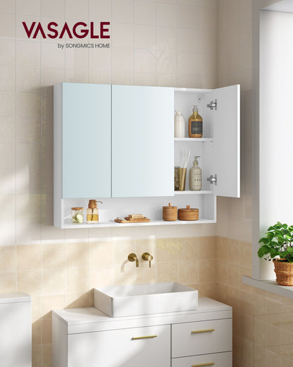 35.4" Wide Bathroom Mirror with Storage