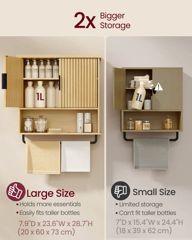 MAXE Collection - Bathroom Cabinet Wall Mounted, Over Toilet Hanging Cabinet