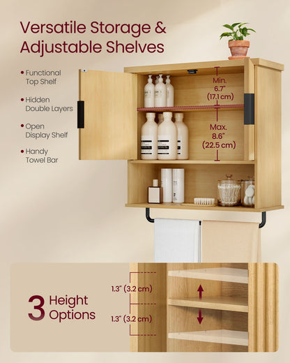 MAXE Collection - Bathroom Cabinet Wall Mounted, Over Toilet Hanging Cabinet