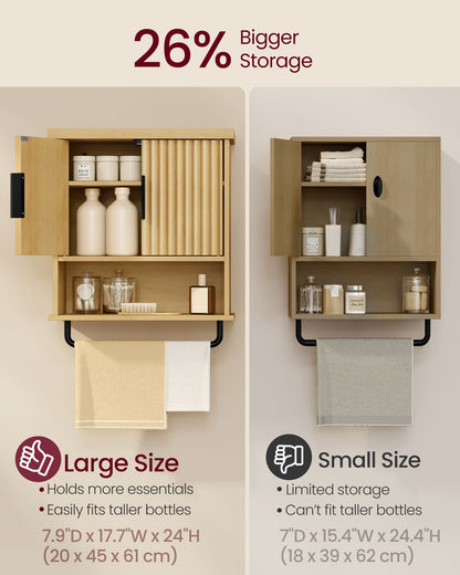MAXE Collection - Bathroom Cabinet Wall Mounted, Over Toilet Hanging Cabinet