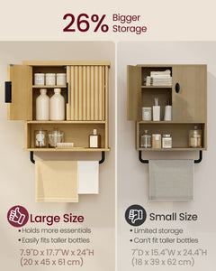 MAXE Collection - Bathroom Cabinet Wall Mounted, Over Toilet Hanging Cabinet