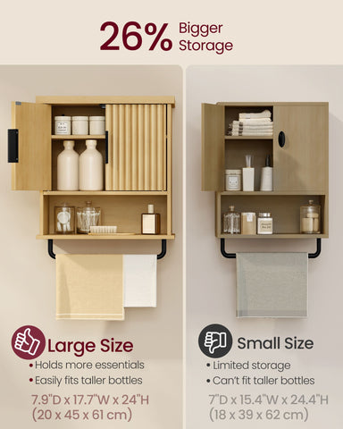 MAXE Collection - Bathroom Cabinet Wall Mounted, Over Toilet Hanging Cabinet