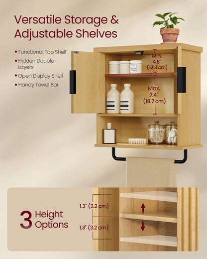 MAXE Collection - Bathroom Cabinet Wall Mounted, Over Toilet Hanging Cabinet