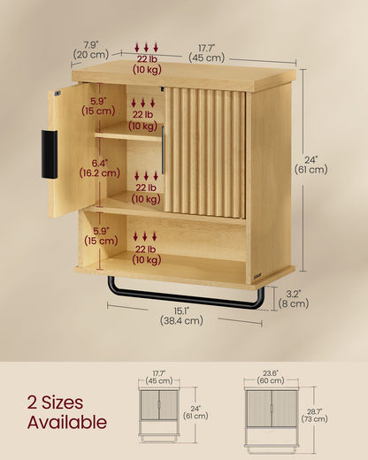 MAXE Collection - Bathroom Cabinet Wall Mounted, Over Toilet Hanging Cabinet