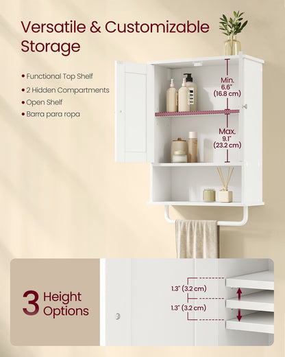 Hanging Bathroom Cabinet with Towel Rod - image 2