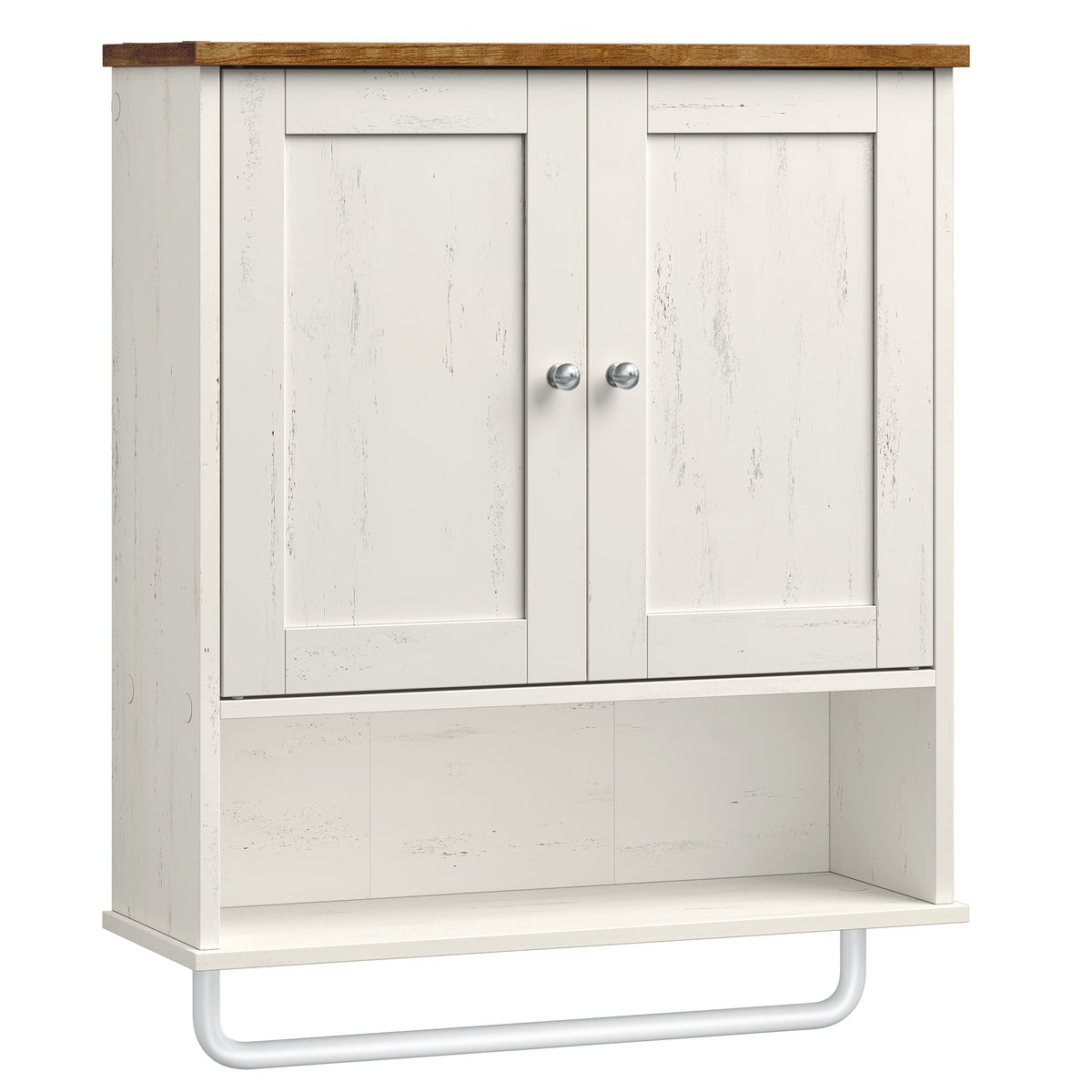 Hanging Bathroom Cabinet with Towel Rod - image 6