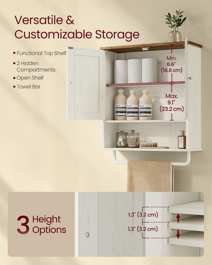 Hanging Bathroom Cabinet with Towel Rod - image 8